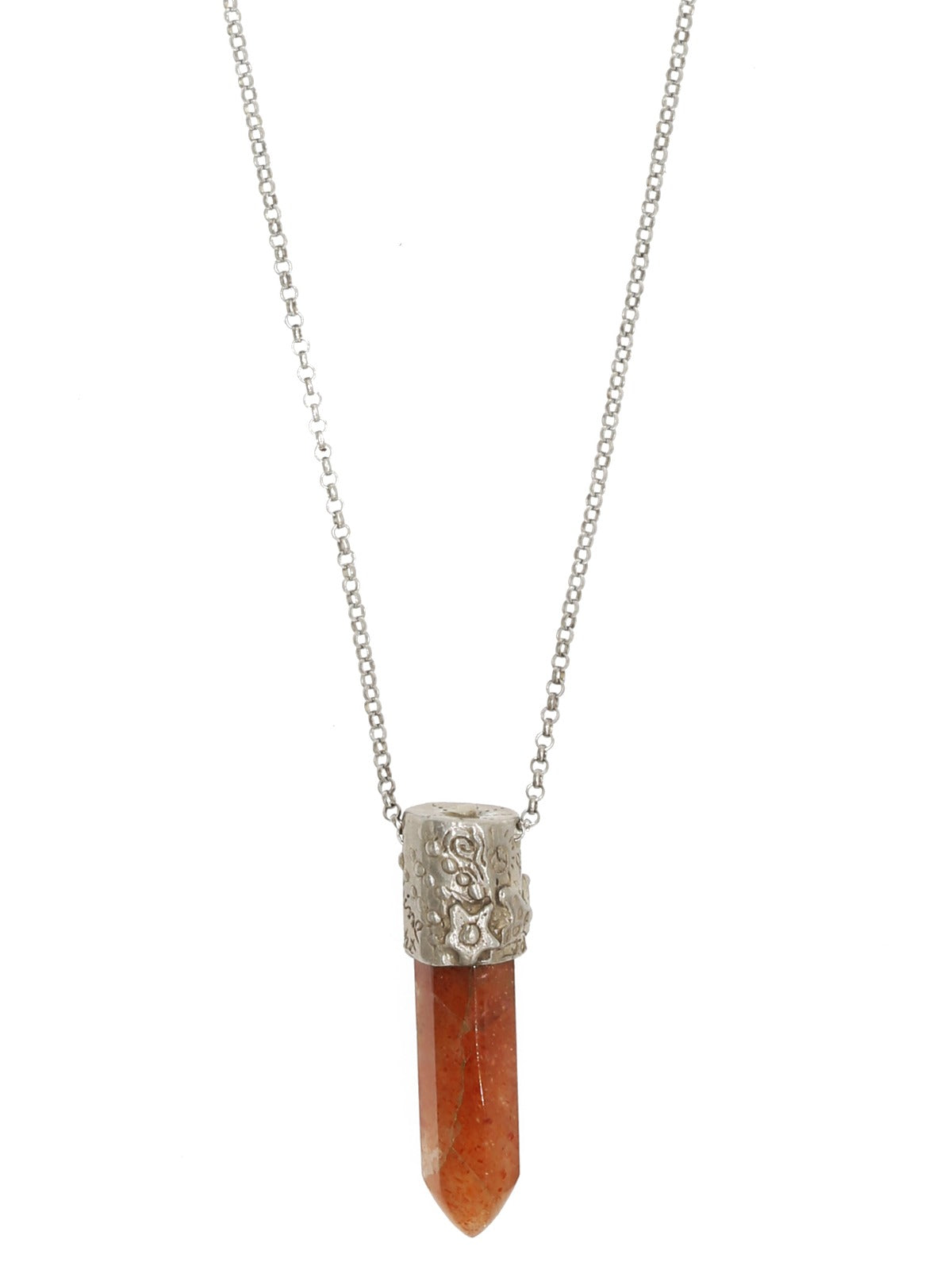 Power Stone Sunstone Necklace In Sterling